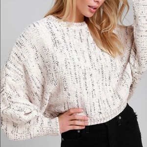 Hazelfield Beige Marled Chenille Knit Sweater